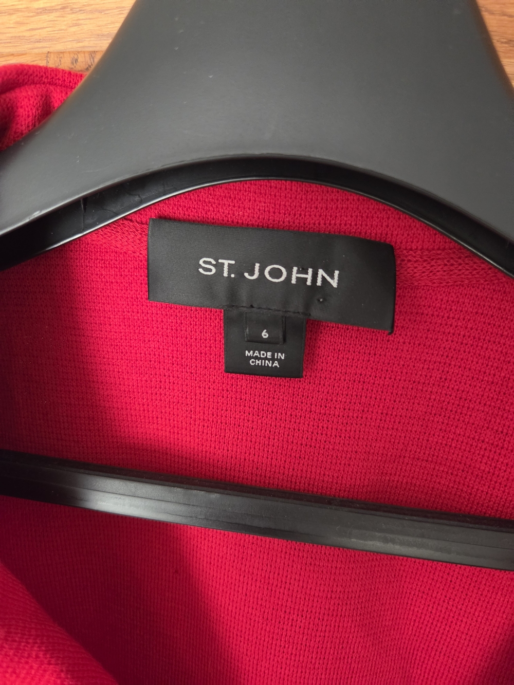 St. John Red Ruffle-Front Jacket - Picture 2 of 15